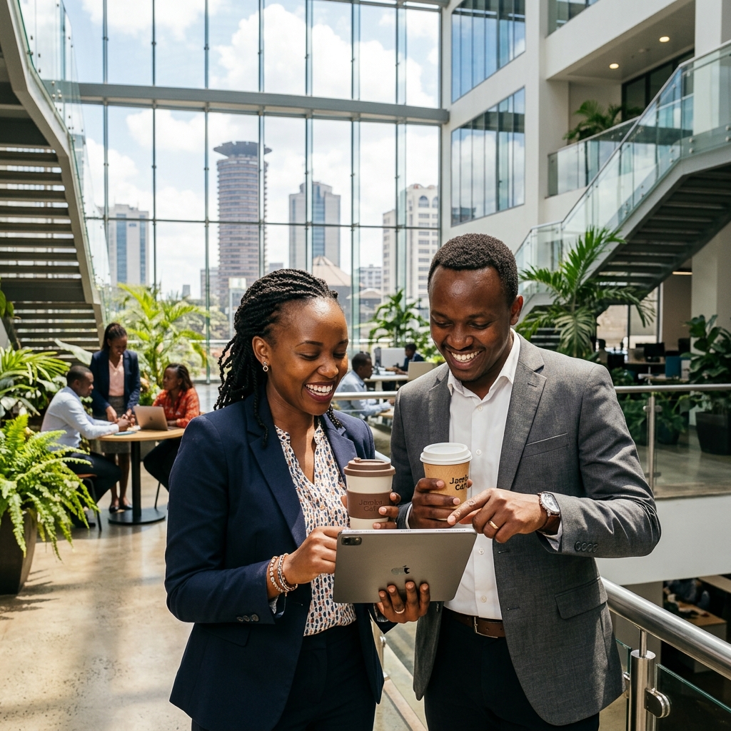 Our team working together in a modern Nairobi office.